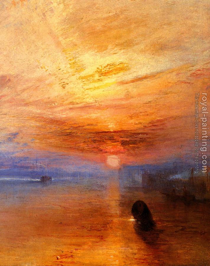 Joseph Mallord William Turner : The Fighting' Temeraire, tugged to her last Berth to be broken up